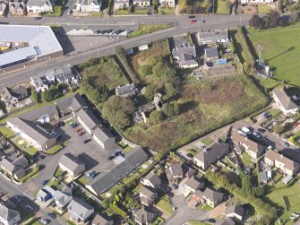Oblique aerial view of High Mill Windmill Carluke, taken from the SE.