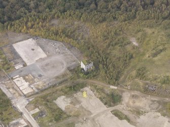 Oblique aerial view of Almond Castle, taken from the SSE.