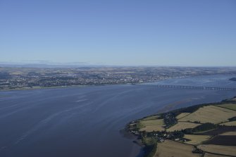 General oblique aerial view of the River Tay centred on the Tay Bridge, taken from the SW.