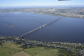 General oblique aerial view of the River Tay centred on the Tay Bridge, taken from the SE.