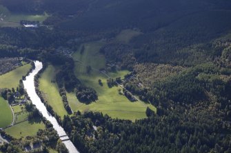 General oblique aerial view of the Balmoral Castle Estate centred on the new golf course, taken from the NNW.