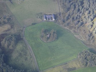 Oblique aerial view of Knock Castle, taken from the E.