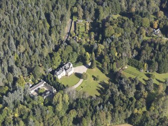 Oblique aerial view of Candacraig House, taken from the SSW.