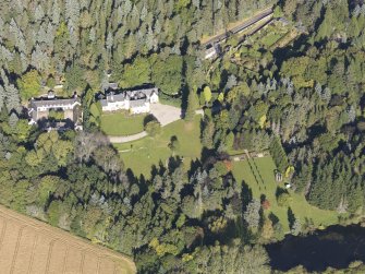 Oblique aerial view of Candacraig House, taken from the S.