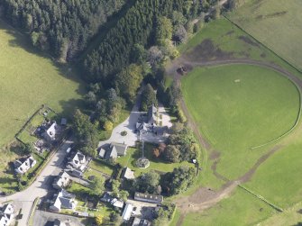 Oblique aerial view of Bellabeg House, taken from the W.