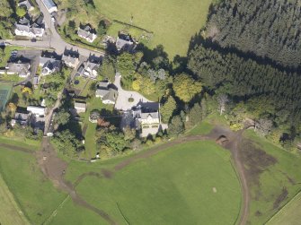 Oblique aerial view of Bellabeg House, taken from the S.
