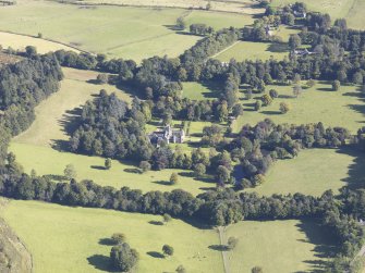 Oblique aerial view of Glenkindie House, taken from the WSW.