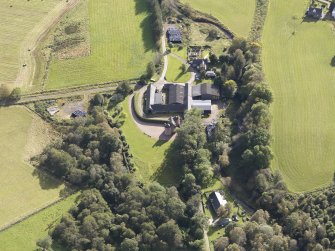 Oblique aerial view of Terpersie Castle, taken from the NNW.