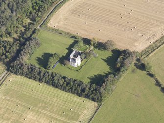 Oblique aerial view of Balfluig Castle, taken from the SW.