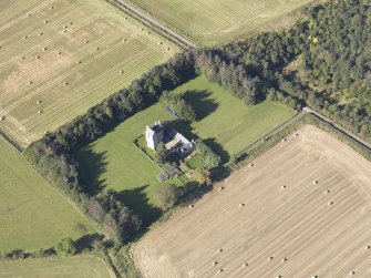 Oblique aerial view of Balfluig Castle, taken from the SE.