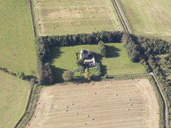 Oblique aerial view of Balfluig Castle, taken from the E.