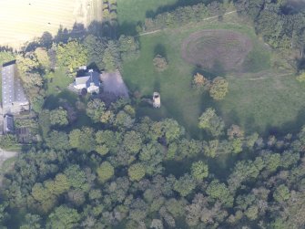 Oblique aerial view of Asloun Castle, taken from the S.