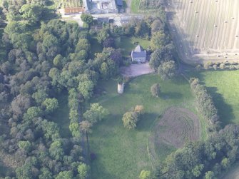 Oblique aerial view of Asloun Castle, taken from the E.