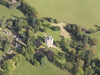 Oblique aerial view of Craigievar Castle, taken from the SW.