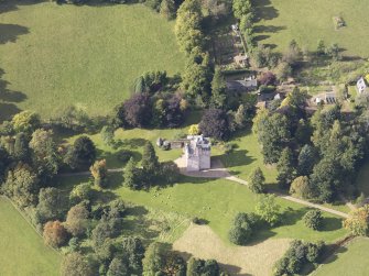 Oblique aerial view of Craigievar Castle, taken from the ENE.