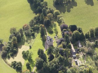 Oblique aerial view of Craigievar Castle, taken from the N.