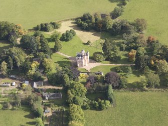Oblique aerial view of Craigievar Castle, taken from the WSW.