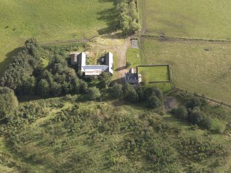 Oblique aerial view of Mains of Hallhead, taken from the WSW.