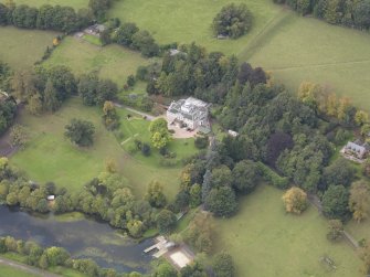 Oblique aerial view of Ballindean House, taken from the ESE.