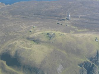 General oblique aerial view of Swey and Ward Hill, Fair Isle, looking SE.