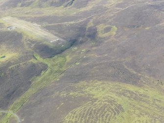 General oblique aerial view of Sukka Moor Airfield, Fair Isle, looking SW.