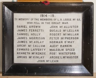 Interior. Detail of war memorial.