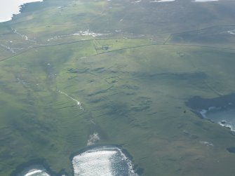 General oblique aerial view of Still and Gruting, Fetlar, looking SW.