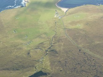 General oblique aerial view of The Haa, Unst, looking NE.