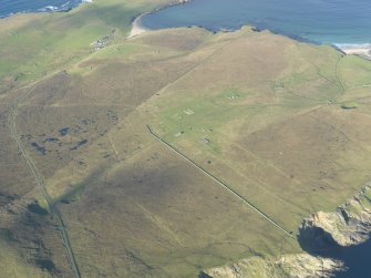 General oblique aerial view of The Haa, Unst, looking NNE.