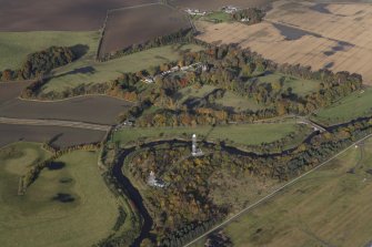 General oblique aerial view of Carlowrie Country House, looking NNE.