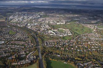 General oblique aerial view of Wester Hailes, Edinburgh, looking N.