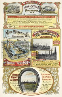Advertisement for Waverley Iron & Steel Co Ltd and Rochsollloch Works Coatbridge, Moir, Wilson & Co Ltd, Aberdeen Deeside Preserved Provision Works and Hugh Martin & Sons, Coatbridge Ironworks, Coatbridge