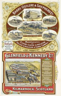 Advertisement for Barry, Ostlere & Shepherd Ltd, Kirkcaldy Scotland and Glenfield & Kennedy Ltd, Kilmarnock, Scotland