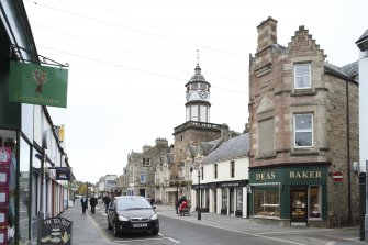 Exterior. General view of High Street centred on the Town Hall, taken from the south west.