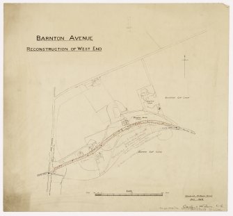 Site plan of area round Barton Avenue.
Title: Barton Avenue.  Reconstruction of West End