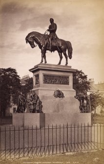 General view of Albert Memorial, Charlotte Square, Edinburgh.
Titled: 'The Prince Consort Memorial, Edinburgh 1166. G.W.W.'
PHOTOGRAPH ALBUM NO.195: PHOTOGRAPHS BY G W WILSON & CO
