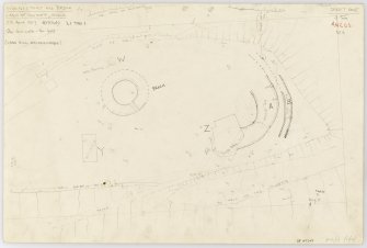 Plane-table survey: fort and broch at Laws of Monifeith (sheet 1 of 2).