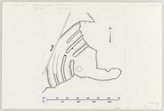 Inked plan (based on 1957 survey); West Mains of Ethie.