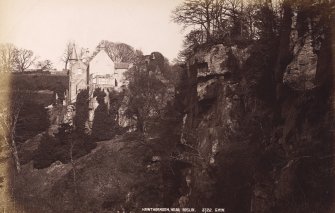 View of Hawthornden Castle, Midlothian from SW.
Titled: 'Hawthornden, near Roslin 3722 G.W.W.'
PHOTOGRAPH ALBUM NO 195: PHOTOGRAPHS BY G W WILSON & CO. p.84.