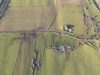 Oblique aerial view during excavation.