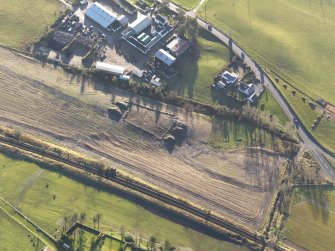 Oblique aerial view during excavation.