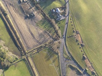 Oblique aerial view during excavation.