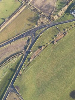 Oblique aerial view during excavation.