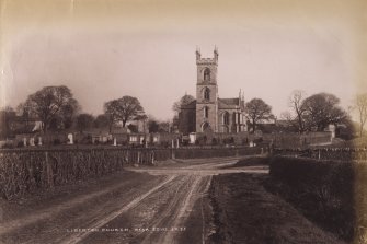 General view of Liberton Old Parish Church, Edinburgh.
Titled: 'Liberton Church near Edinburgh, J.P. 95.'
PHOTOGRAPH ALBUM No.195: George Washington Wilson Album, P.111.