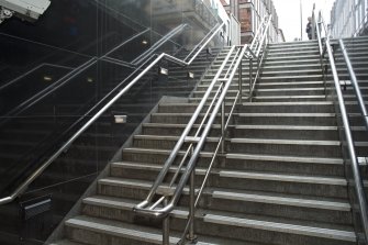 View looking up steps leading to Buchanan Street from Buchanan Street subway station
