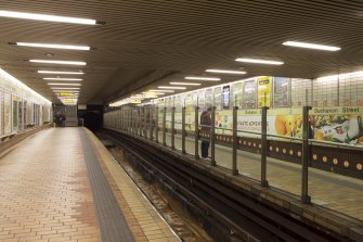 View looking along platforms and tracks of Buchanan Street subway station