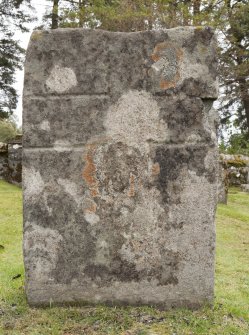 View of slab with incised outline cross (daylight)