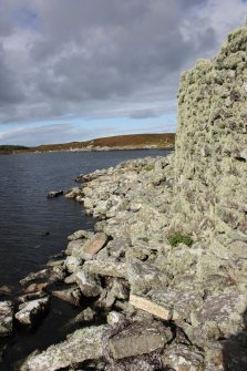 Broch wall at SW, taken from the SE.