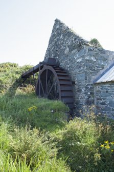 View from north showing overshot water wheel and lade.