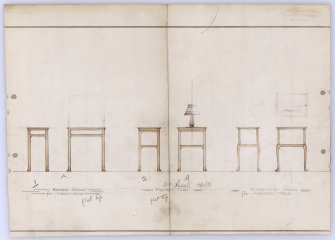 Design for a cabinet stand and fireside table for Mrs Russell